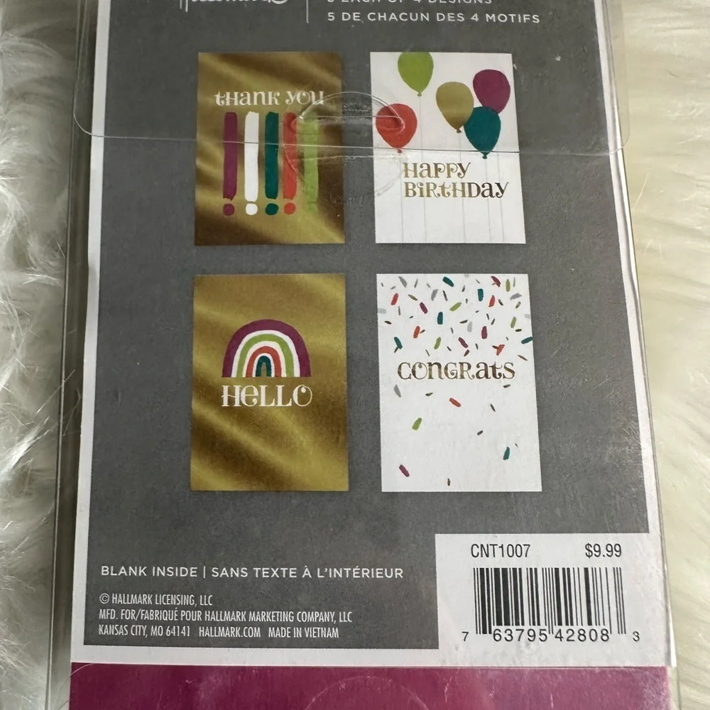 🩷5/$10 Gold Thank You Cards with Colorful Exclamation Marks & 3 other designs